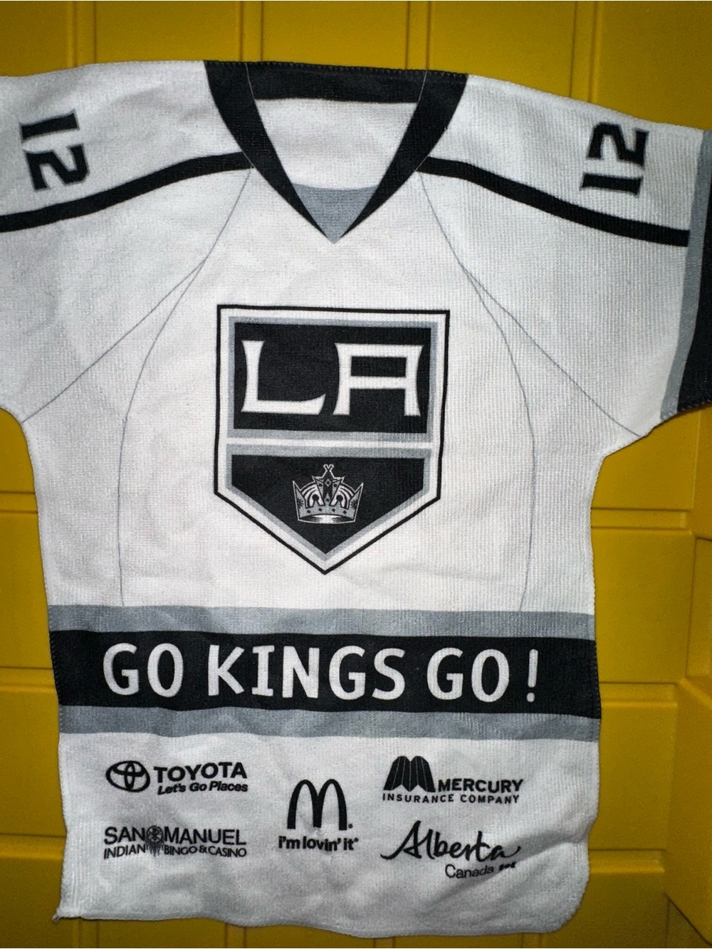 LA Kings White & Black Hockey Jersey towel - Go Kings Go!